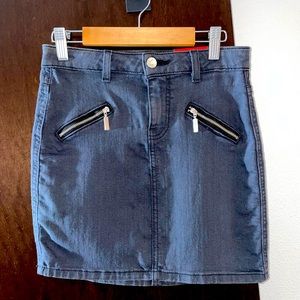 Guess Black Denim Mini Skirt with Zippers